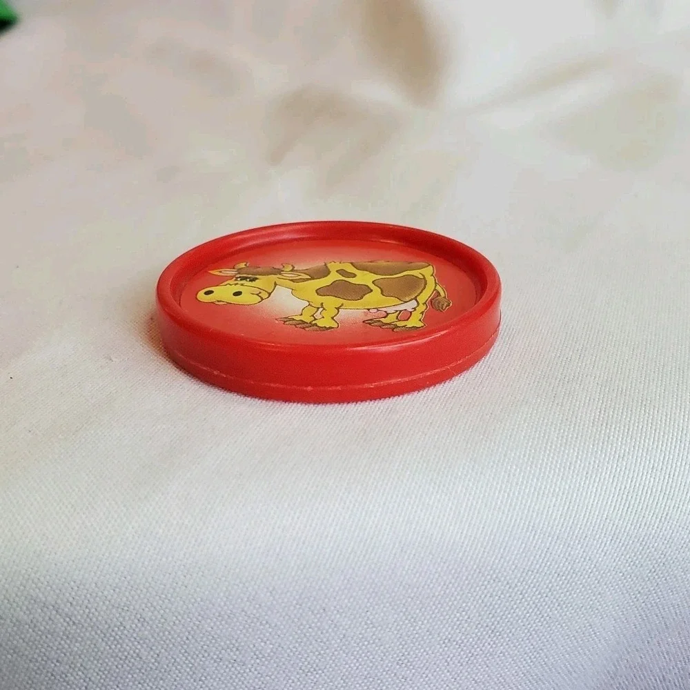 Fisher Price Barnyard Bingo Red Cow Replacement Piece Coin Token Chip 1994